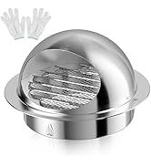 Hon&amp;Guan 6'' Dryer Vent Cover, 304 Stainless Steel Exhaust Vent Ventilation Grill Hood for HVAC S...