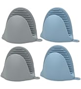 AORTDES Silicone Kitchen Oven Mitts Set, Finger Protector Cooking Pinch Grips Pot Holder Toaster ...