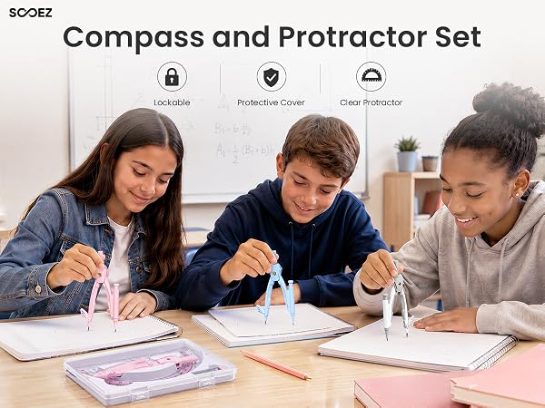 protractor and compass set