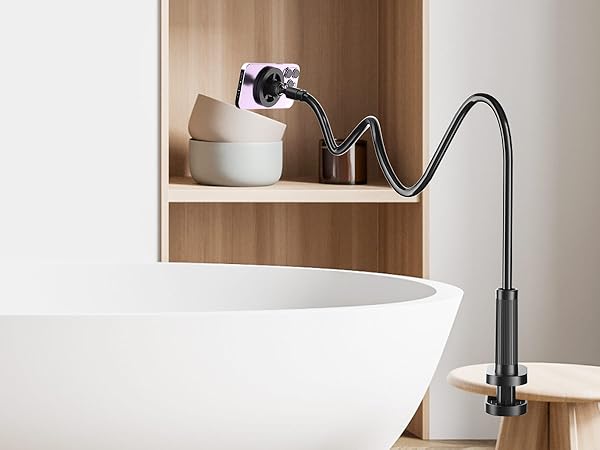 gooseneck phone holder for bathroom