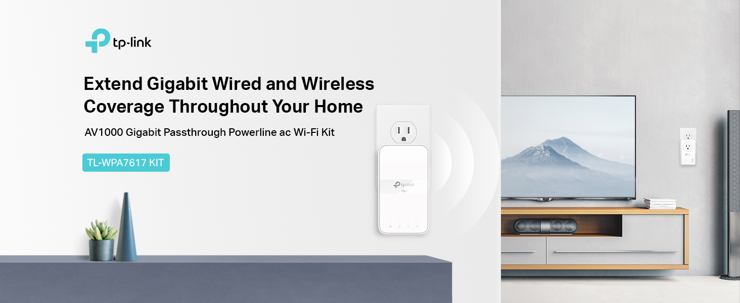 TP-Link AV1000 Gigabit Passthrough Powerline Kit
