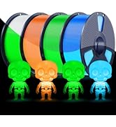 SUNLU 4KG Glow in the Dark PLA Filament Bundle 1.75mm, Luminous PLA 3D Printer Filament, Long-Las...