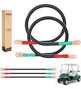 10L0L Battery Cable for EZGO RXV &amp; Club Car Precedent 48V Golf Cart (4x12V Batteries), 4-Gauge 16...