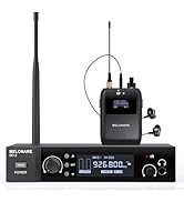 MELONARE Wireless in-Ear Monitor System, Auto Scan IEM System Stereo w/Bodypack Receiver &amp; Earpho...