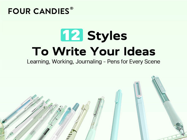 Four Candies 12Pack Pastel Gel Ink Pen Set