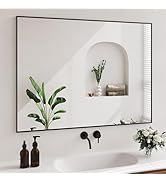 Koonmi Black Mirrors for Wall, 36x48 Inch Bathroom Mirror, Rectangular Wall Mirror for Living Roo...