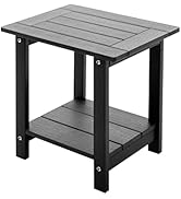 Meluvici Double Adirondack Side Table Weather Resistant, Outdoor Rectangular End Table for Adiron...
