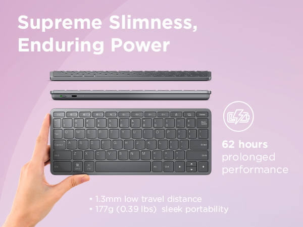Lenovo Multi-Device Wireless Bluetooth Keyboard - Slim feature