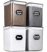 Large Food Storage Containers 5.2L /175oz, Wildone 4 Piece BPA Free Plastic Airtight Food Storage...