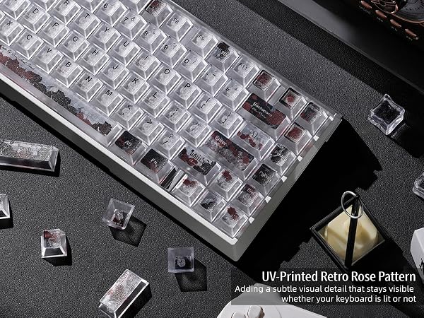 Clear Keycaps, Shine-Through Keycaps, Jelly Keycaps Cherry Profile Keycaps for Mechanical Keyboard