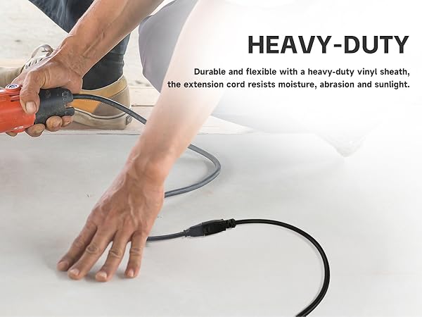 durable and flesible with a heavy-duty vinyl sheath.resists moisture,abrasion and sunlight