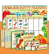 Potty Training Chart for Toddlers, Dinosaur Design Reward Chart - 194 Cool Stickers, 2 Fun Crowns...