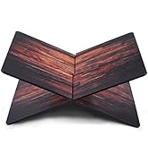 Wood Grain Book Stand 2-Piece Acrylic Book Holder12.5 x 9.5X 5.5 in Reading Open Large Display St...