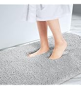 Yimobra White Bath Rugs Plush Bath Mat, Soft Comfortable, Extra Thick Fluffy Shower Rug, Super Wa...