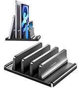 Vaydeer 3-Slot Vertical Laptop Stand Made of Premium ABS Plastics 5 in 1 Design Space-Saving Adju...