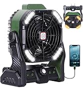 20000mAh Portable Camping Fan Rechargeable Portable fan for Travel Battery Powered Fan with LED L...