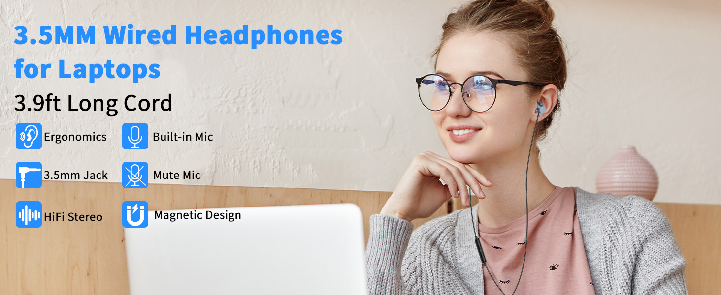 wired earbuds with micrphone 3.5mm jack earphones