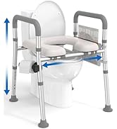 HOMLAND Raised Toilet Seat with Handles, Toilet Seat Riser for Seniors with Adjustable Height &amp; W...