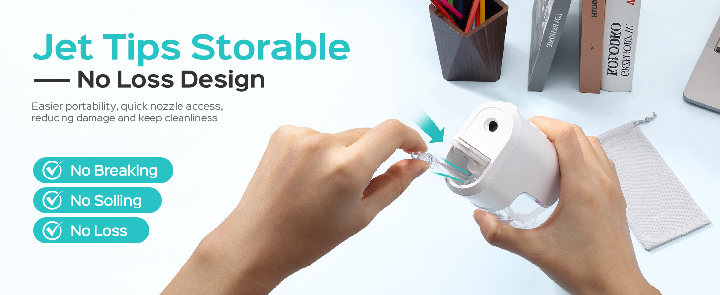 COSLUS Mini Water Flosser for Travel: Portable Compact Design, Cordless Oral Irrigator for Braces