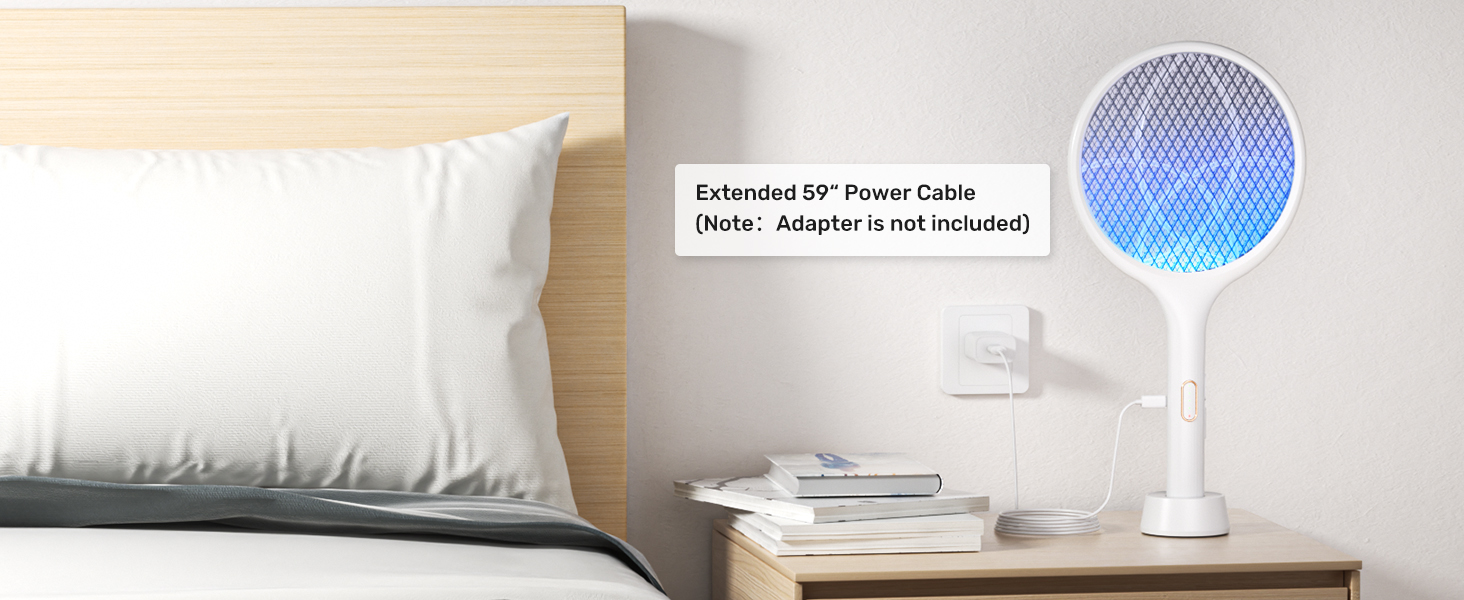 Electric Fly Swatter 4000V Bug Zapper Racket Dual Modes Mosquito Killer