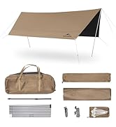 Naturehike Cloud Skies Camping Tent Tarp with Poles, Waterproof PU 18000mm+ Rain Shelter, Anti-UV...