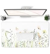QIYI Large Mouse Pad for Desk, Floral Computer Desk Mat for Keyboard and Mouse, Non-Slip Rubber B...