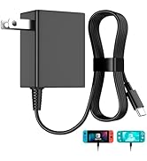 Charger for Nintendo Switch 39W AC Adapter Fast Charger with 6FT USB C Cord Compatible with Switc...