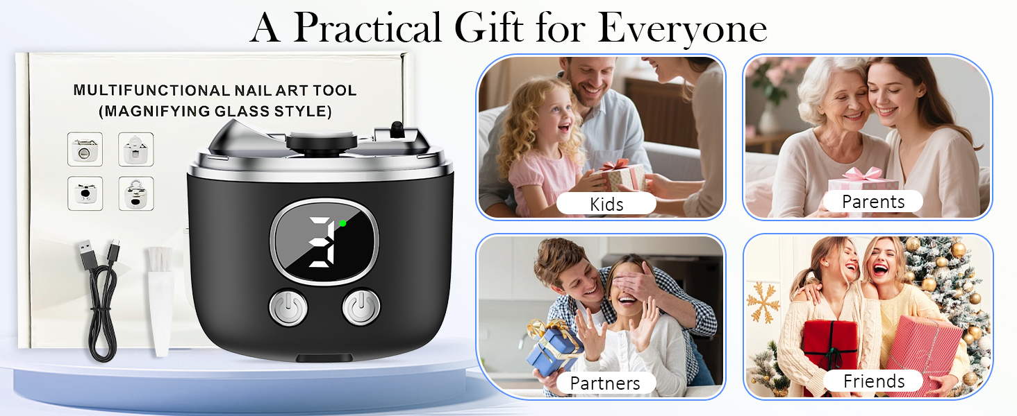 YunLuna electric nail clipper, a practial gift for parents, partners, friends and kids
