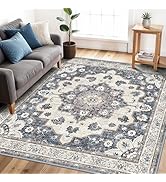 Living Room 5x5 Rug Square: Stain Resistant Area Rugs for Bedroom Dining Room Under Sofa Oriental...