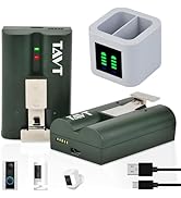 2 Pack Ring Doorbell Replacement Batteries with Charger Station, Replacement Ring Battery for Doo...