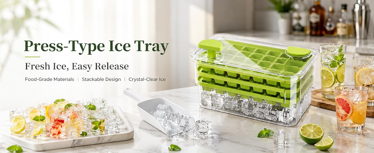 Press-type ice tray