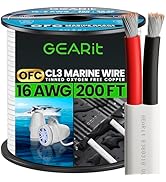 GEARit 16 Gauge Marine Wire, 16/2 AWG (200ft) Marine Grade Tinned Copper Oxygen Free, Duplex 2-Co...