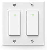 Smart Light Switch, Double Smart WiFi Light Switches, Smart Switch 2 Gang Works with Alexa Google...