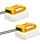 YETOKING 2 Pack USB Battery Adapter Fits for Dewalt 20V Max Batteries, Battery Holder with USB an...