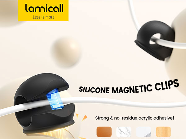magnetic cord holder cable clips cord organizer silicone rubber cable management