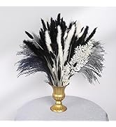 102PCS Black Pampas Grass, Natural Dried Pampas Grass Bouquet,Boho Home Decor Bouquet, Phragmites...