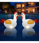 Pooldecor Floating Pool Lights, Inflatable Chicken Solar Pool Lights That Float, IP68 Waterproof ...