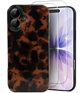 MYY Cute Phone Case for iPhone 17 Case, [with 2X Screen Protector] Tortoise Shell Pattern Leopard...