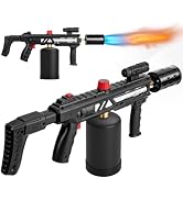 Propane Torch Gun with Flashlight, Adjustable Flame Thrower Gun Blow Torch | Windproof Electric A...