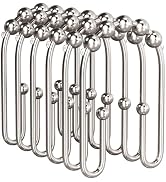 AmazerBath Shower Curtain Hooks, Metal Shower Curtain Rings Rust Proof, Double Sided Shower Curta...