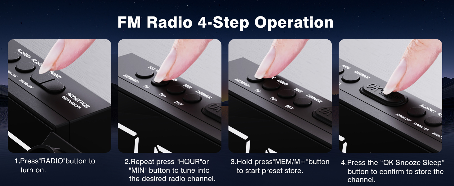 Projection Alarm Clock Radio