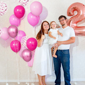 globos rosados metalicos
