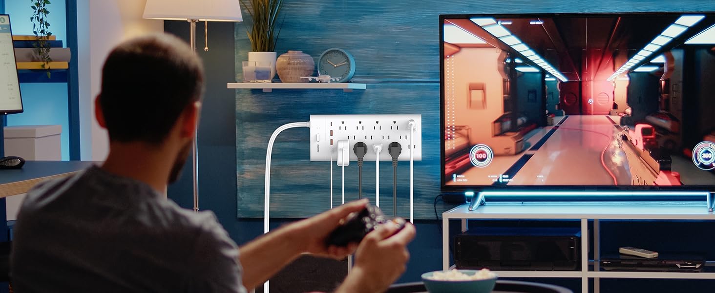 flat plug power strip