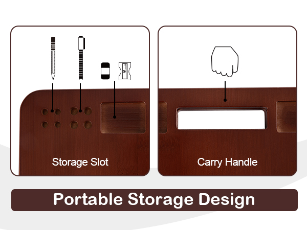 user friendly portable carry handle design and pencil holder eraser storage slot