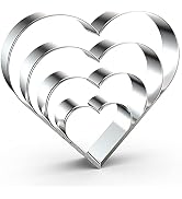 Heart Cookie Cutter Set Large/Small/Mini - 5 Inch, 4 Inch, 3 Inch, 2 Inch - 4 Piece Valentine's H...