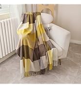 Pure Wool Plaid Throw Blanket - Warm Throw for Couch, Travel Outdoor Camping Blankets, Portable L...