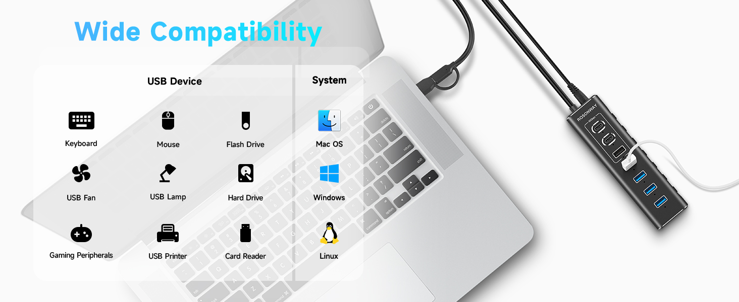 usb hub for pc laptop