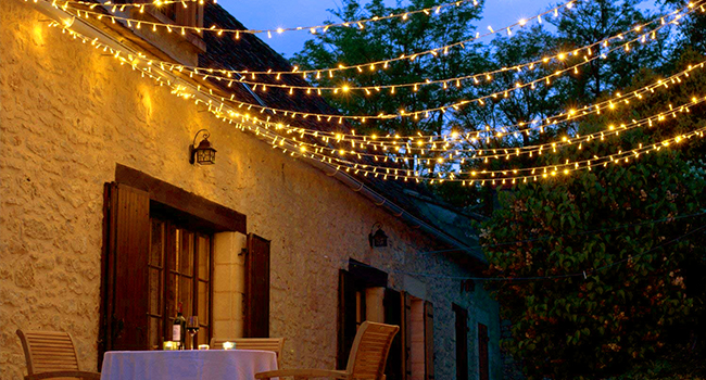 string lights over a patio
