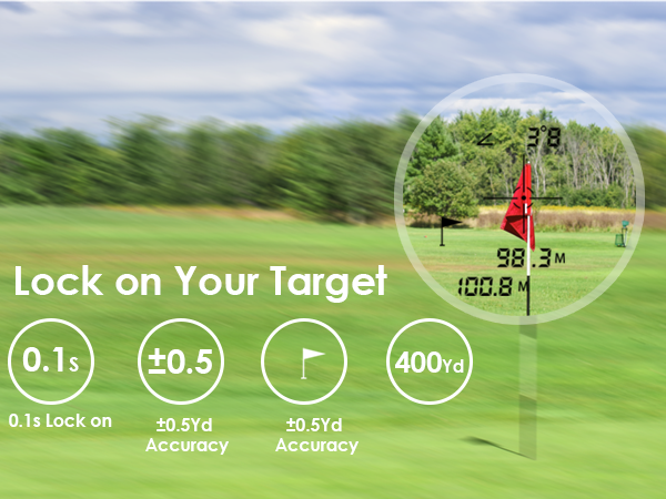 0.1s Lock on ±0.5Yd Accuracy Pulse Vibration &amp;amp; Reading Flashing 400Yd Flag-Lock Range