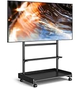 YOMT 40-86 Inch L Shape Universal TV Stand - 1.57in Round Tube, 68kg Capacity, 6-Position Height ...